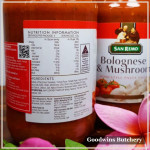 Sauce tomato SANREMO Australia BOLOGNESE & MUSHROOM 500g